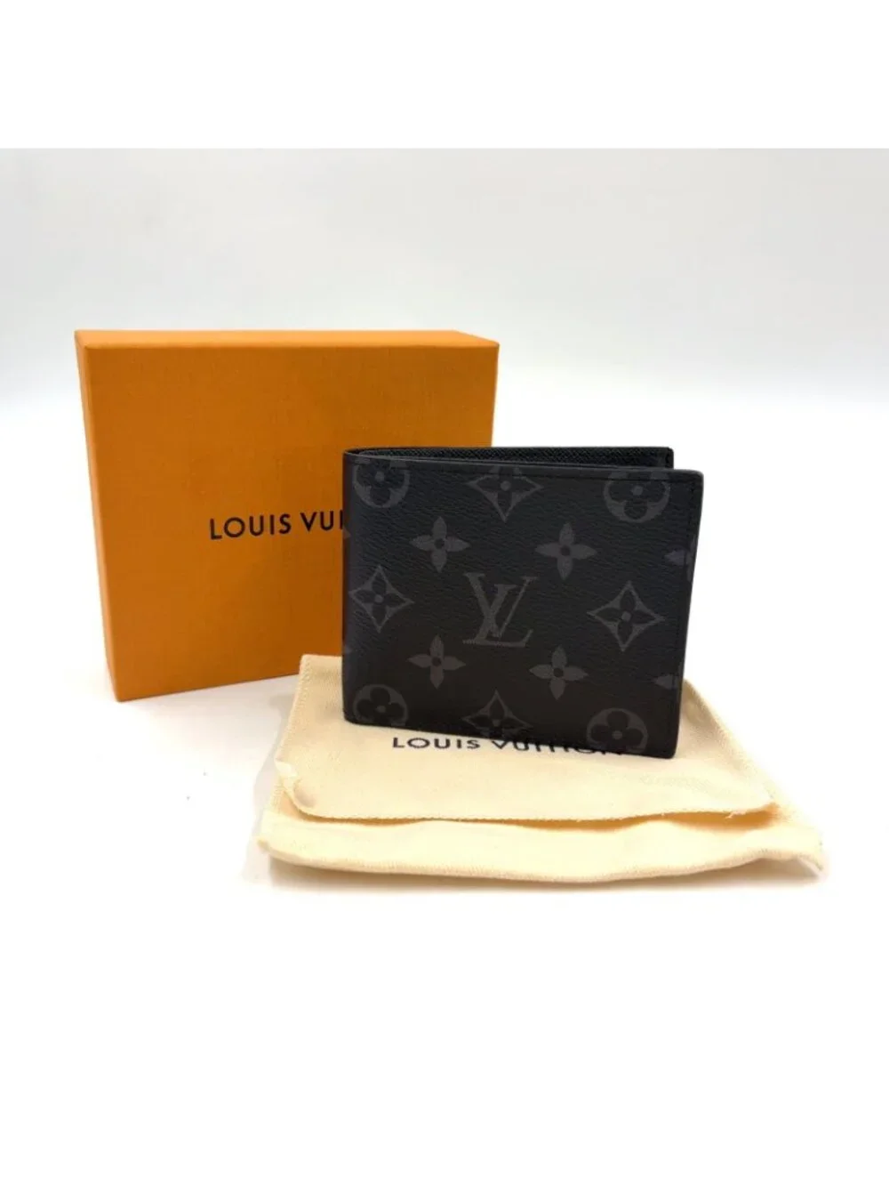 Louis Vuitton Portefeuille Marco NM Monogram Eclipse Leather Black Bifold